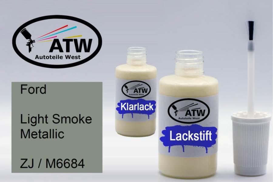 Ford, Light Smoke Metallic, ZJ / M6684: 20ml Lackstift + 20ml Klarlack - Set, von ATW Autoteile West.